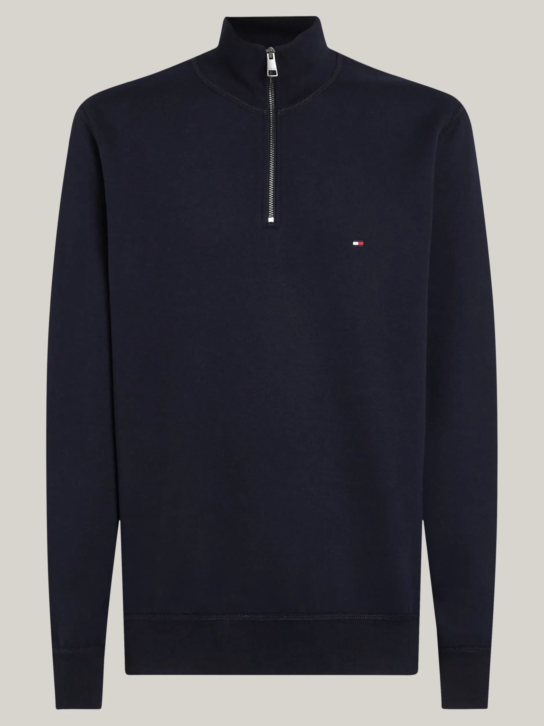 Bluzy Dresowe & Z Kapturem*Tommy Hilfiger Dzianinowa Bluza Z Krótkim Zamkiem DESERT SKY