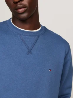 Bluzy Dresowe & Z Kapturem*Tommy Hilfiger Dzianinowa Bluza Z Okrągłym Dekoltem AEGEAN SEA