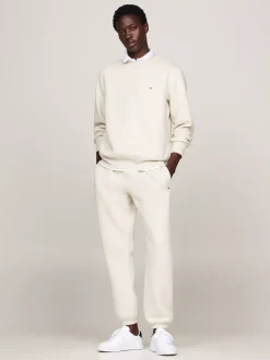 Bluzy Dresowe & Z Kapturem*Tommy Hilfiger Dzianinowa Bluza Z Okrągłym Dekoltem HEATHERED OATMILK