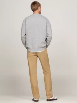 Bluzy Dresowe & Z Kapturem*Tommy Hilfiger Dzianinowa Bluza Z Okrągłym Dekoltem MEDIUM GREY HEATHER