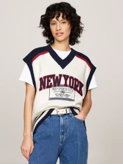 Dzianina*Tommy Hilfiger Dzianinowa Kamizelka Unisex O Luźnym Kroju HIGHLAND SPIRIT
