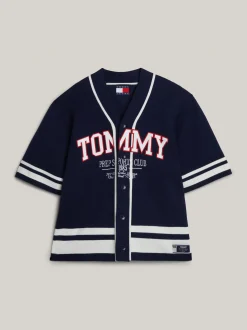 Swetry|Dzianina*Tommy Hilfiger Dzianinowa Koszula Baseballowa Unisex EMPIRE NAVY