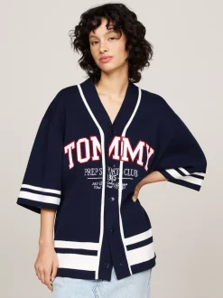 Swetry|Dzianina*Tommy Hilfiger Dzianinowa Koszula Baseballowa Unisex EMPIRE NAVY