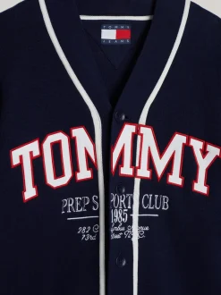 Swetry|Dzianina*Tommy Hilfiger Dzianinowa Koszula Baseballowa Unisex EMPIRE NAVY