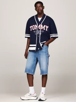 Swetry|Dzianina*Tommy Hilfiger Dzianinowa Koszula Baseballowa Unisex EMPIRE NAVY