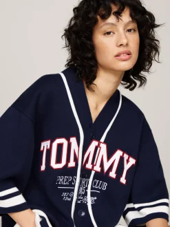 Swetry|Dzianina*Tommy Hilfiger Dzianinowa Koszula Baseballowa Unisex EMPIRE NAVY