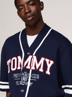 Swetry|Dzianina*Tommy Hilfiger Dzianinowa Koszula Baseballowa Unisex EMPIRE NAVY