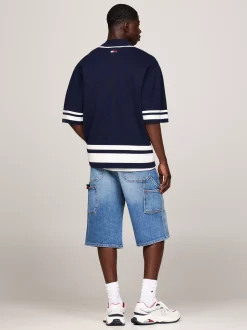 Swetry|Dzianina*Tommy Hilfiger Dzianinowa Koszula Baseballowa Unisex EMPIRE NAVY