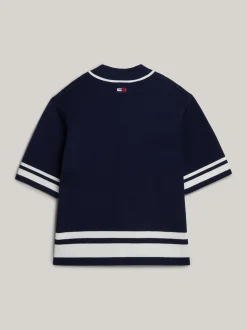 Swetry|Dzianina*Tommy Hilfiger Dzianinowa Koszula Baseballowa Unisex EMPIRE NAVY