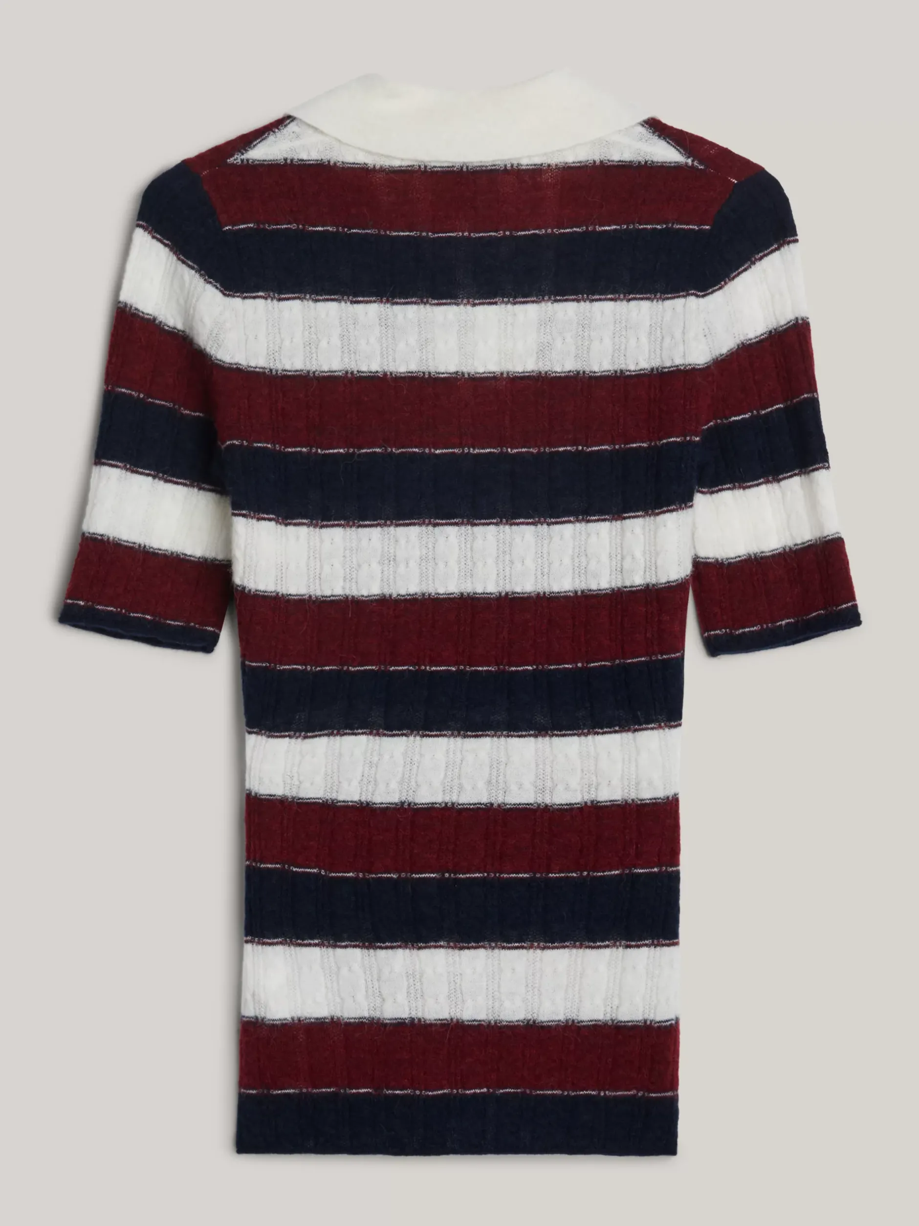 Swetry|Dzianina*Tommy Hilfiger Dzianinowa Koszulka Polo Z Emblematem ECRU/MULTI