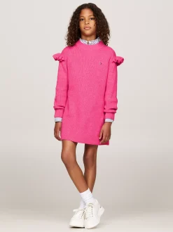 Sukienki*Tommy Hilfiger Dzianinowa Sukienka W Stylu Skater HERITAGE PINK