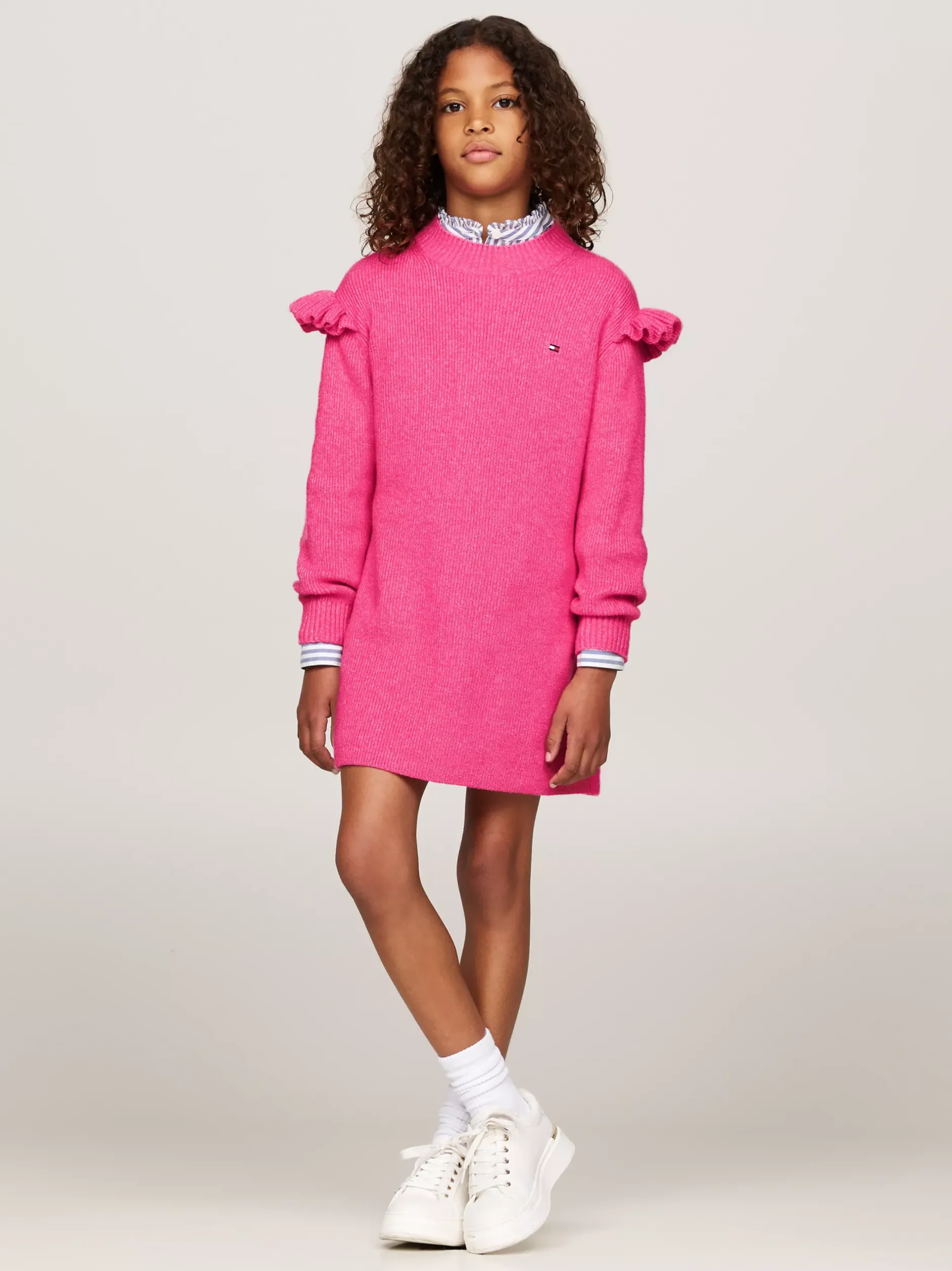 Sukienki*Tommy Hilfiger Dzianinowa Sukienka W Stylu Skater HERITAGE PINK