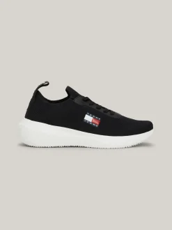 Sneakersy*Tommy Hilfiger Dzianinowe Buty Sportowe Z Logo BLACK