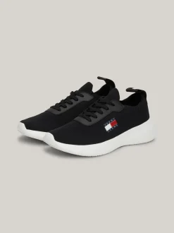 Sneakersy*Tommy Hilfiger Dzianinowe Buty Sportowe Z Logo BLACK