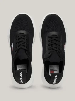 Sneakersy*Tommy Hilfiger Dzianinowe Buty Sportowe Z Logo BLACK