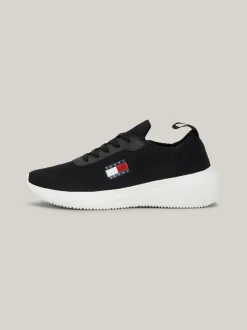 Sneakersy*Tommy Hilfiger Dzianinowe Buty Sportowe Z Logo BLACK