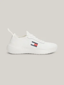Sneakersy*Tommy Hilfiger Dzianinowe Buty Sportowe Z Logo ECRU