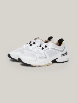 White Trainers|Sneakersy*Tommy Hilfiger Dzianinowe Buty Sportowe Z Podeszwą Vibram Z Protektorem WHITE