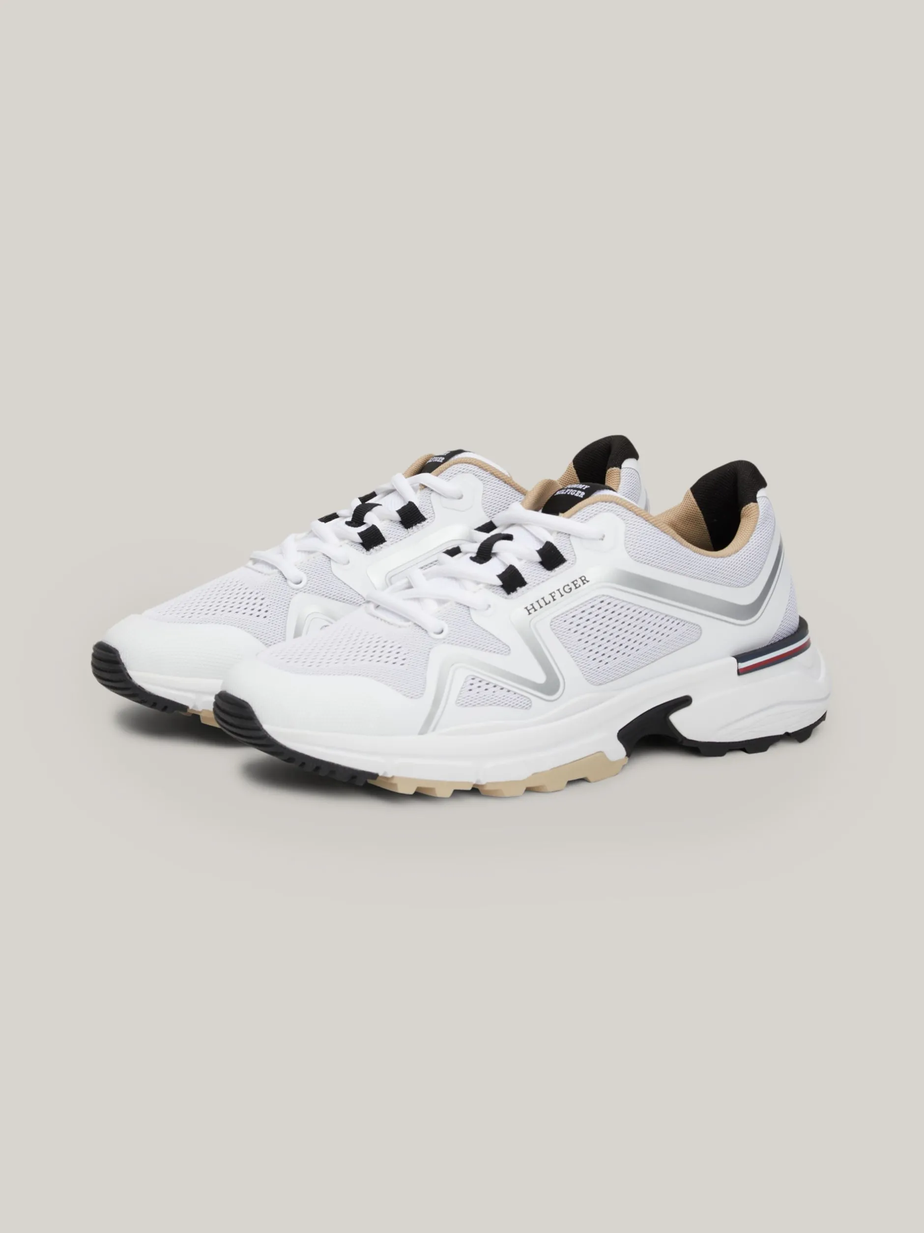 White Trainers|Sneakersy*Tommy Hilfiger Dzianinowe Buty Sportowe Z Podeszwą Vibram Z Protektorem WHITE