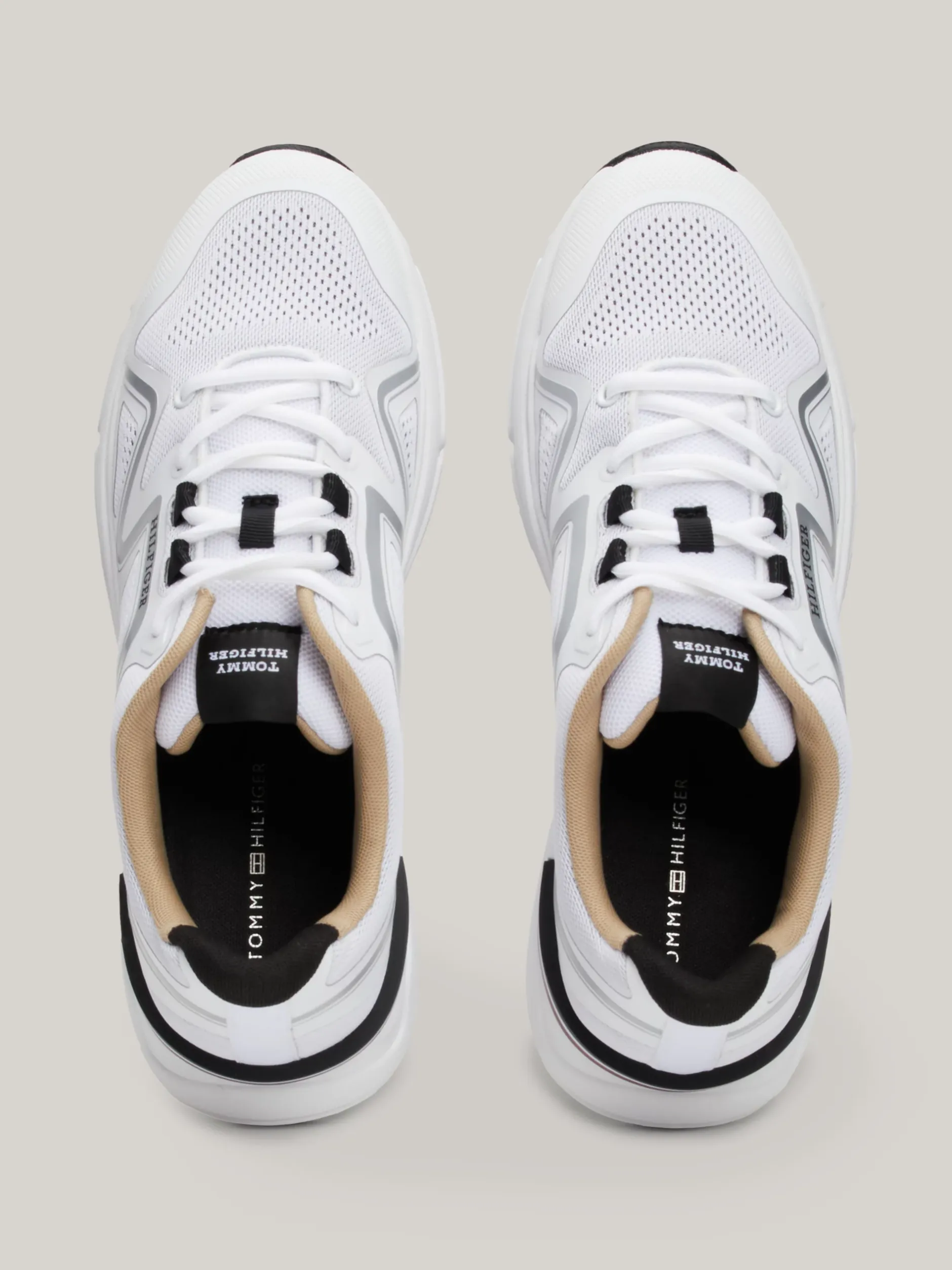 White Trainers|Sneakersy*Tommy Hilfiger Dzianinowe Buty Sportowe Z Podeszwą Vibram Z Protektorem WHITE