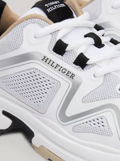 White Trainers|Sneakersy*Tommy Hilfiger Dzianinowe Buty Sportowe Z Podeszwą Vibram Z Protektorem WHITE