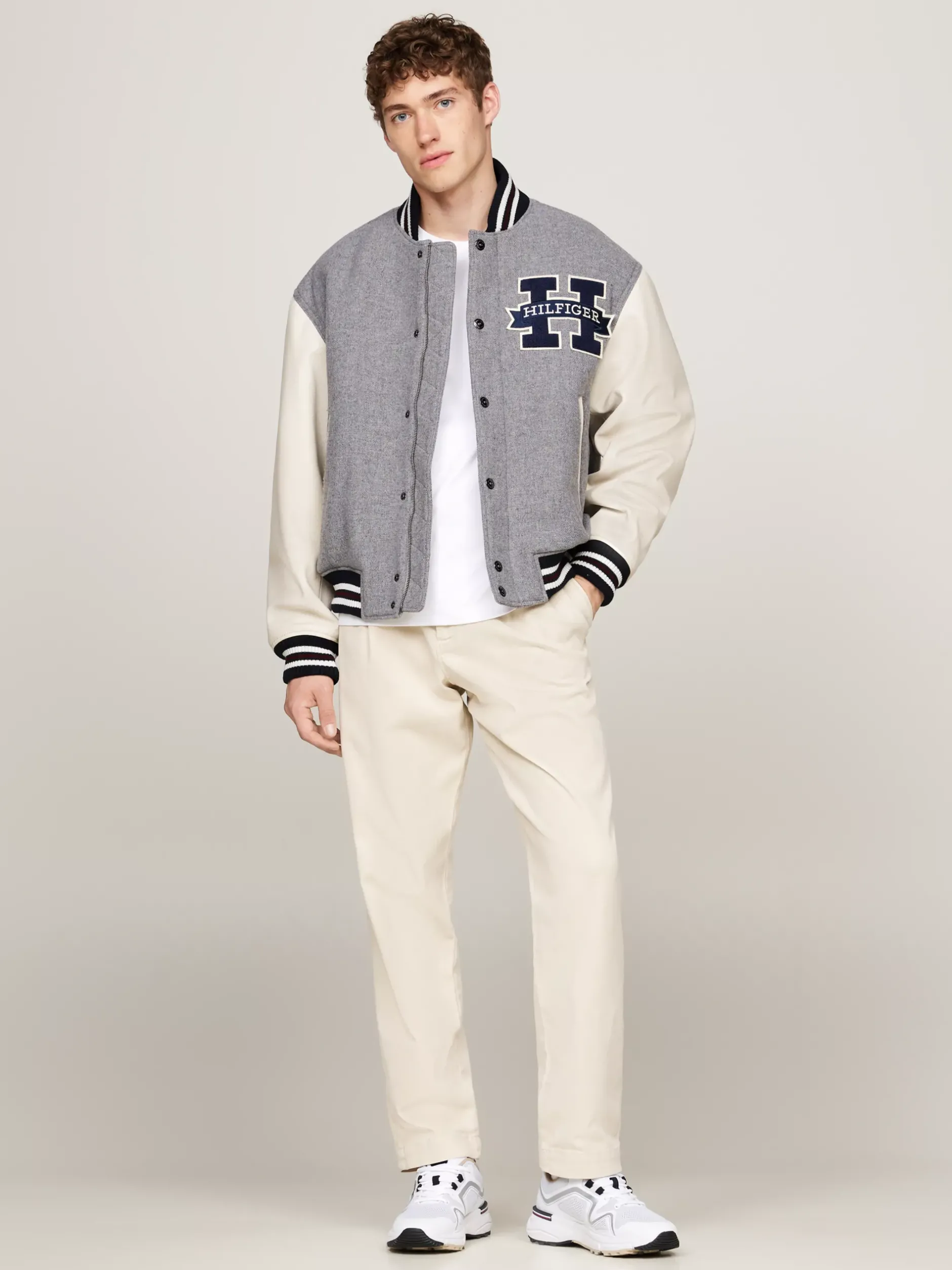 White Trainers|Sneakersy*Tommy Hilfiger Dzianinowe Buty Sportowe Z Podeszwą Vibram Z Protektorem WHITE