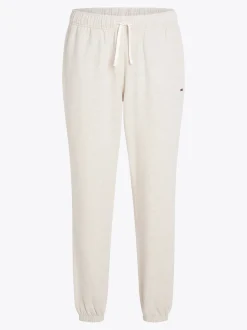 Spodnie*Tommy Hilfiger Dzianinowe Joggery Z Mankietami HEATHERED OATMILK