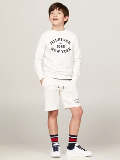 Spodnie I Szorty*Tommy Hilfiger Dzianinowe Szorty Hilfiger Monotype ANCIENT WHITE