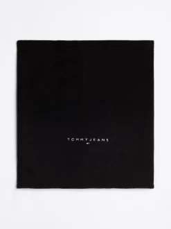 Czapki I Szaliki*Tommy Hilfiger Dzianinowy Komin Z Haftowanym Logo BLACK