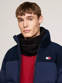 Czapki I Szaliki*Tommy Hilfiger Dzianinowy Komin Z Haftowanym Logo BLACK