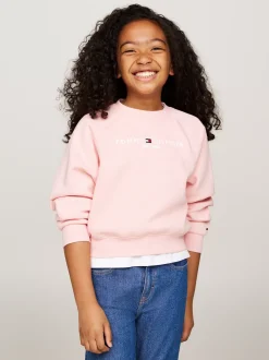 Bluzy Dresowe I Z Kapturem*Tommy Hilfiger Dzianinowy Sweter Essential O Regularnym Kroju SOFT ROSE