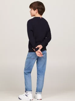 Dzianina*Tommy Hilfiger Dzianinowy Sweter W Stylu Utility DESERT SKY