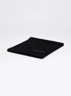 Czapki I Szaliki*Tommy Hilfiger Dzianinowy Szalik Z Haftowanym Logo BLACK