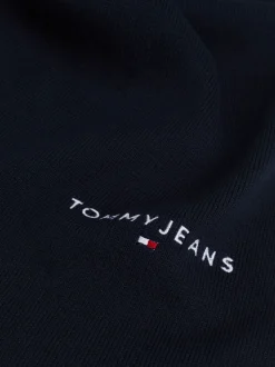 Czapki I Szaliki*Tommy Hilfiger Dzianinowy Szalik Z Haftowanym Logo DARK NIGHT NAVY