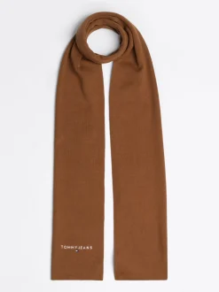 Czapki I Szaliki*Tommy Hilfiger Dzianinowy Szalik Z Haftowanym Logo BRONZE TWIST