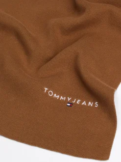 Czapki I Szaliki*Tommy Hilfiger Dzianinowy Szalik Z Haftowanym Logo BRONZE TWIST