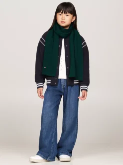 Obuwie I Akcesoria|Obuwie I Akcesoria*Tommy Hilfiger Dziecięcy Szalik Essential Z Haftowanym Logo ORNAMENTAL GREEN