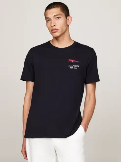 T-Shirty*Tommy Hilfiger Ekskluzywny T-shirt Z Flagą Hilfiger DESERT SKY