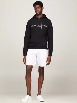 Bluzy Dresowe & Z Kapturem*Tommy Hilfiger Elastyczna Bluza Z Kapturem I Logo JET BLACK