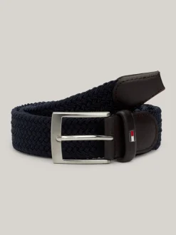 Paski*Tommy Hilfiger Elastyczny Parciany Pasek Adan Z Plecionką SKY CAPTAIN