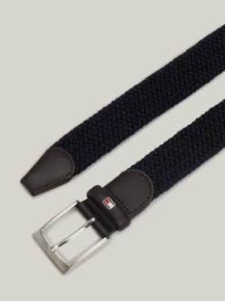 Paski*Tommy Hilfiger Elastyczny Parciany Pasek Adan Z Plecionką SKY CAPTAIN
