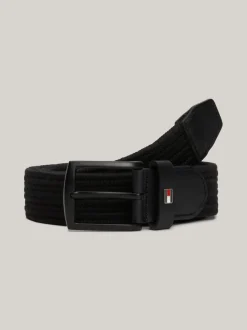 Paski*Tommy Hilfiger Elastyczny Pleciony Pasek BLACK