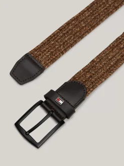Paski*Tommy Hilfiger Elastyczny Pleciony Pasek COFFEE BEAN / NEUTRAL MIX