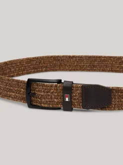 Paski*Tommy Hilfiger Elastyczny Pleciony Pasek COFFEE BEAN / NEUTRAL MIX