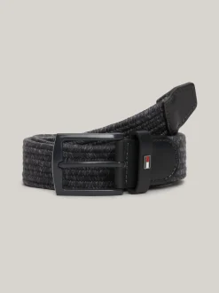 Paski*Tommy Hilfiger Elastyczny Pleciony Pasek MEDIUM GREY / SHADY STONE