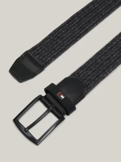 Paski*Tommy Hilfiger Elastyczny Pleciony Pasek MEDIUM GREY / SHADY STONE