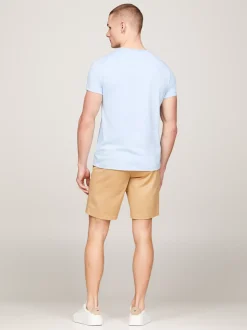 T-Shirty*Tommy Hilfiger Elastyczny T-shirt O Bardzo Wąskim Kroju VESSEL BLUE