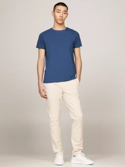 T-Shirty*Tommy Hilfiger Elastyczny T-shirt O Bardzo Wąskim Kroju AEGEAN SEA
