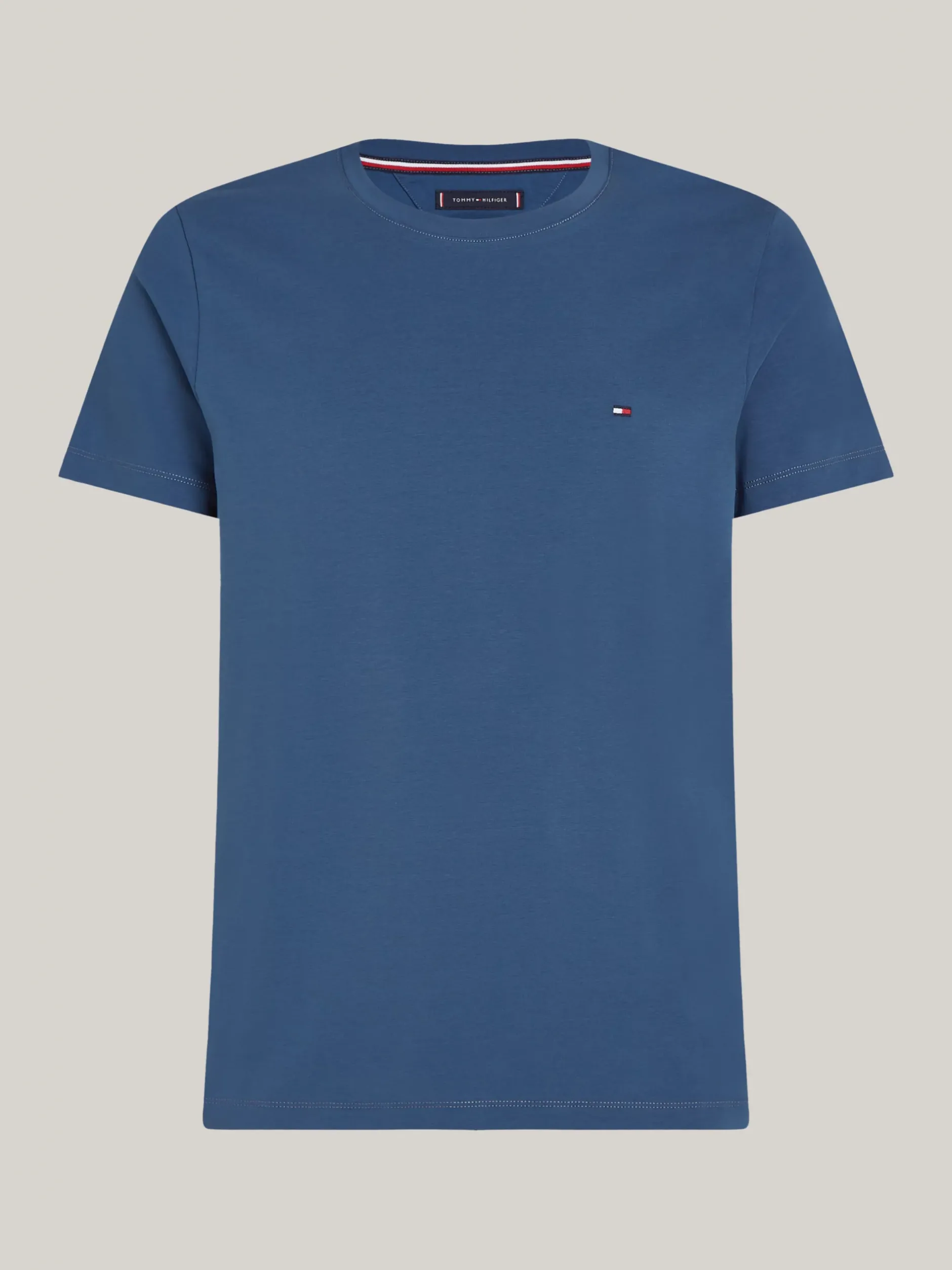 T-Shirty*Tommy Hilfiger Elastyczny T-shirt O Bardzo Wąskim Kroju AEGEAN SEA