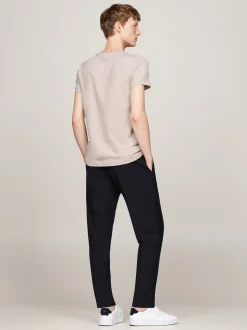 T-Shirty*Tommy Hilfiger Elastyczny T-shirt O Bardzo Wąskim Kroju HEATHERED PEBBLE